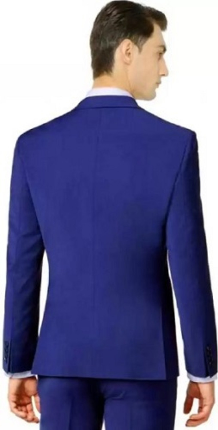 Image of Darbar In Men Solid Single Breasted Casual, Formal, Festive & Wedding Blazer (Blue)