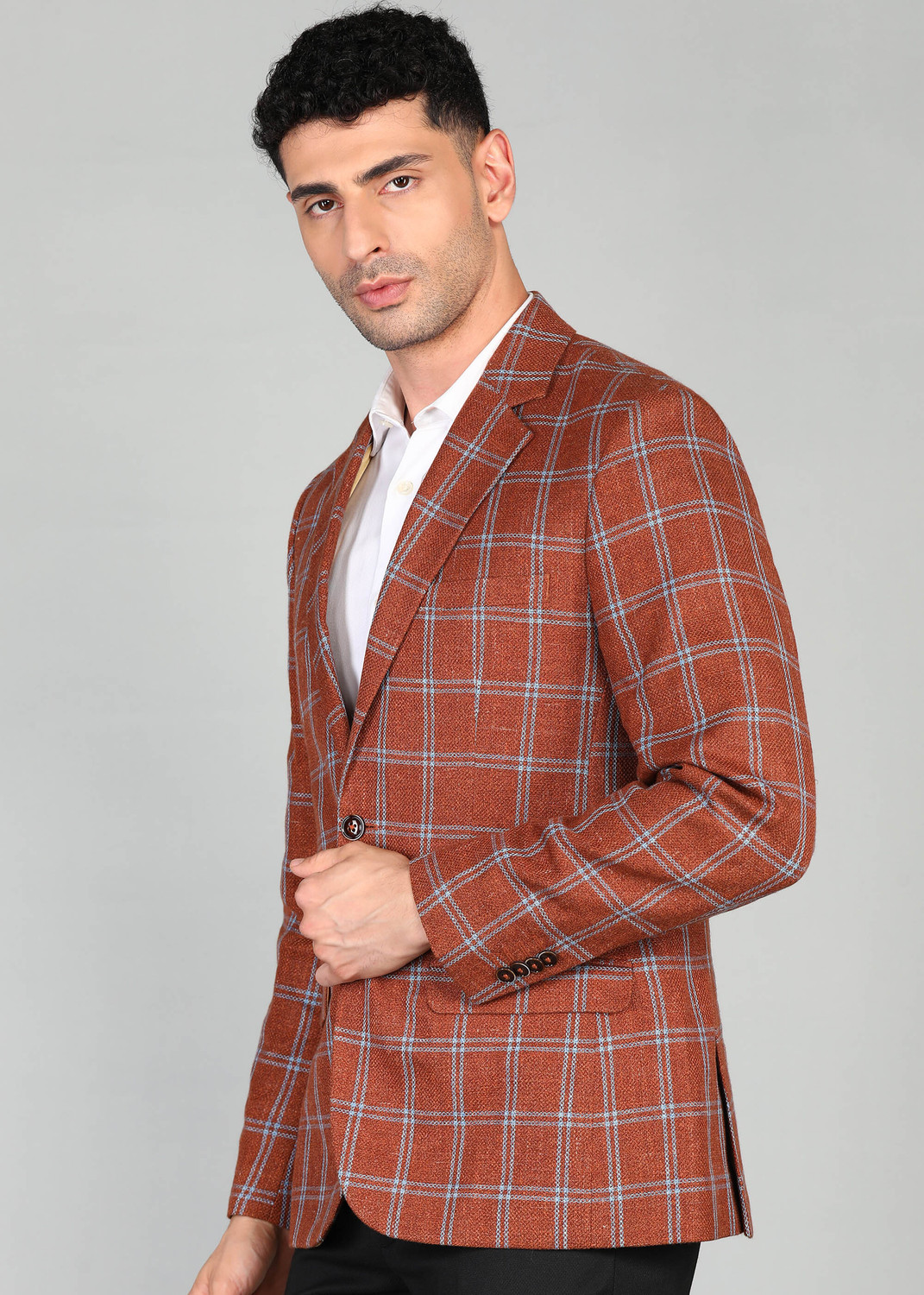 Image of PARK AVENUE Checkered Single Breasted Formal Men Blazer