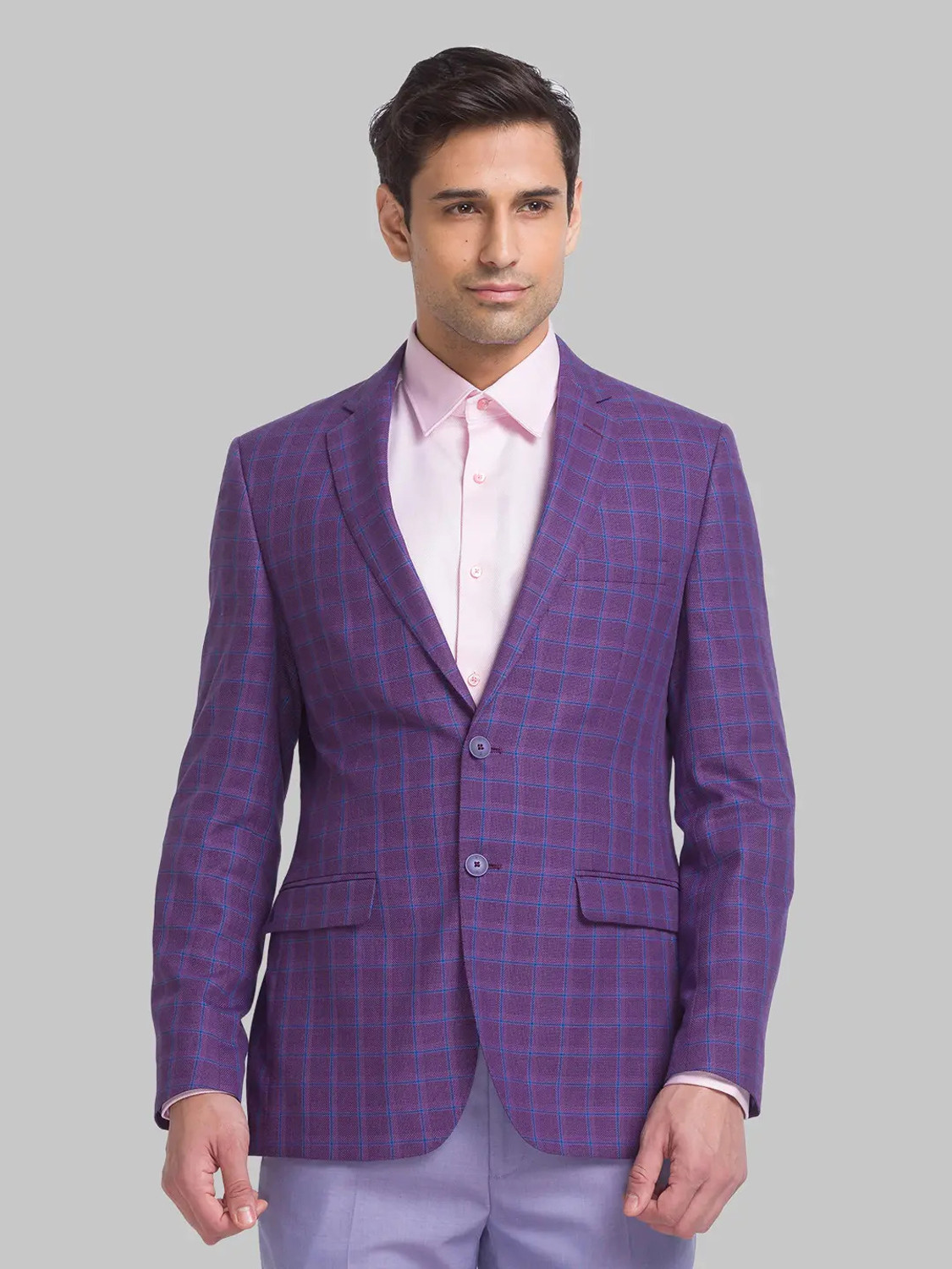 Image of Raymond Checkered Single Breasted Casual Men Blazer
