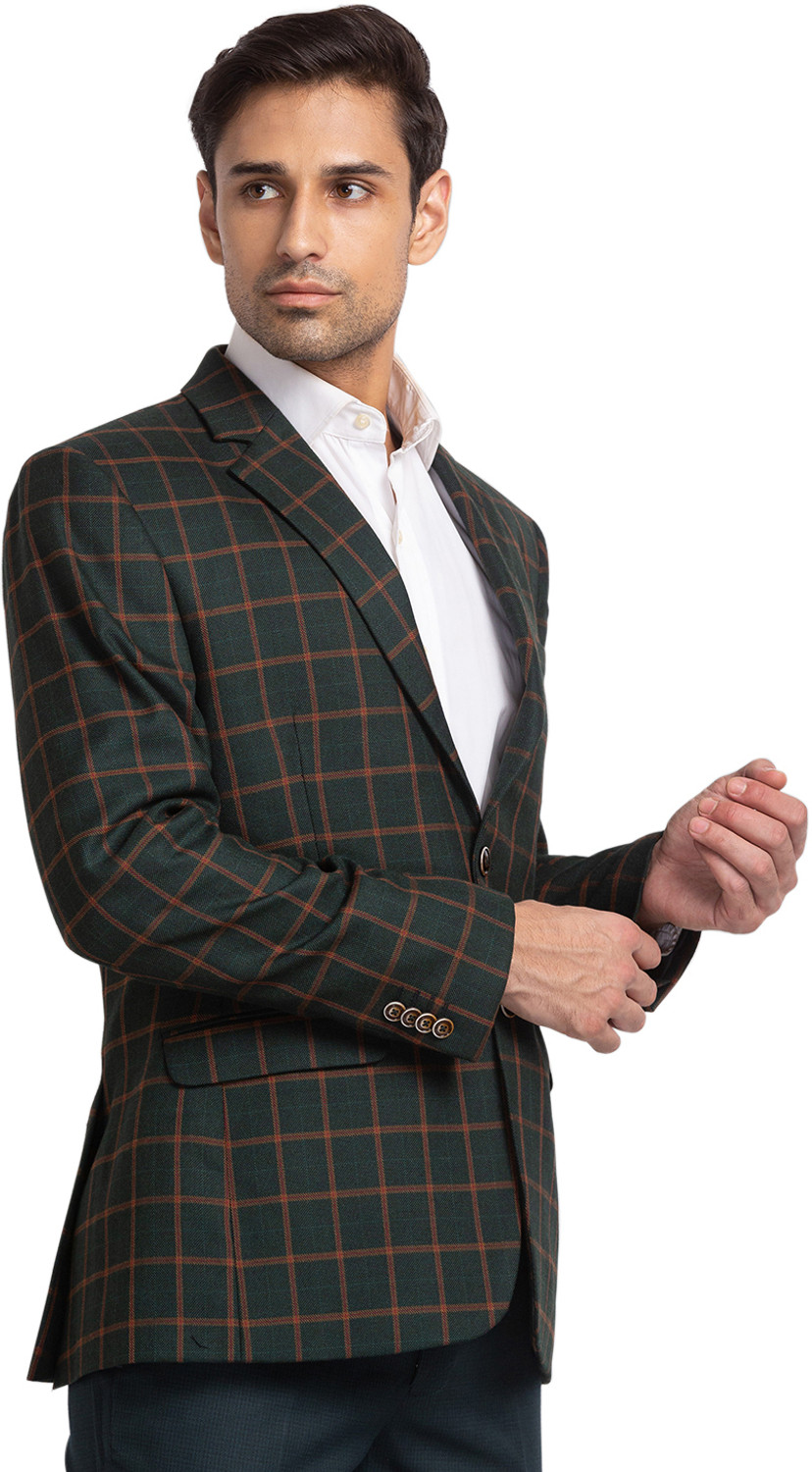 Image of PARK AVENUE Checkered Single Breasted Formal Men Blazer