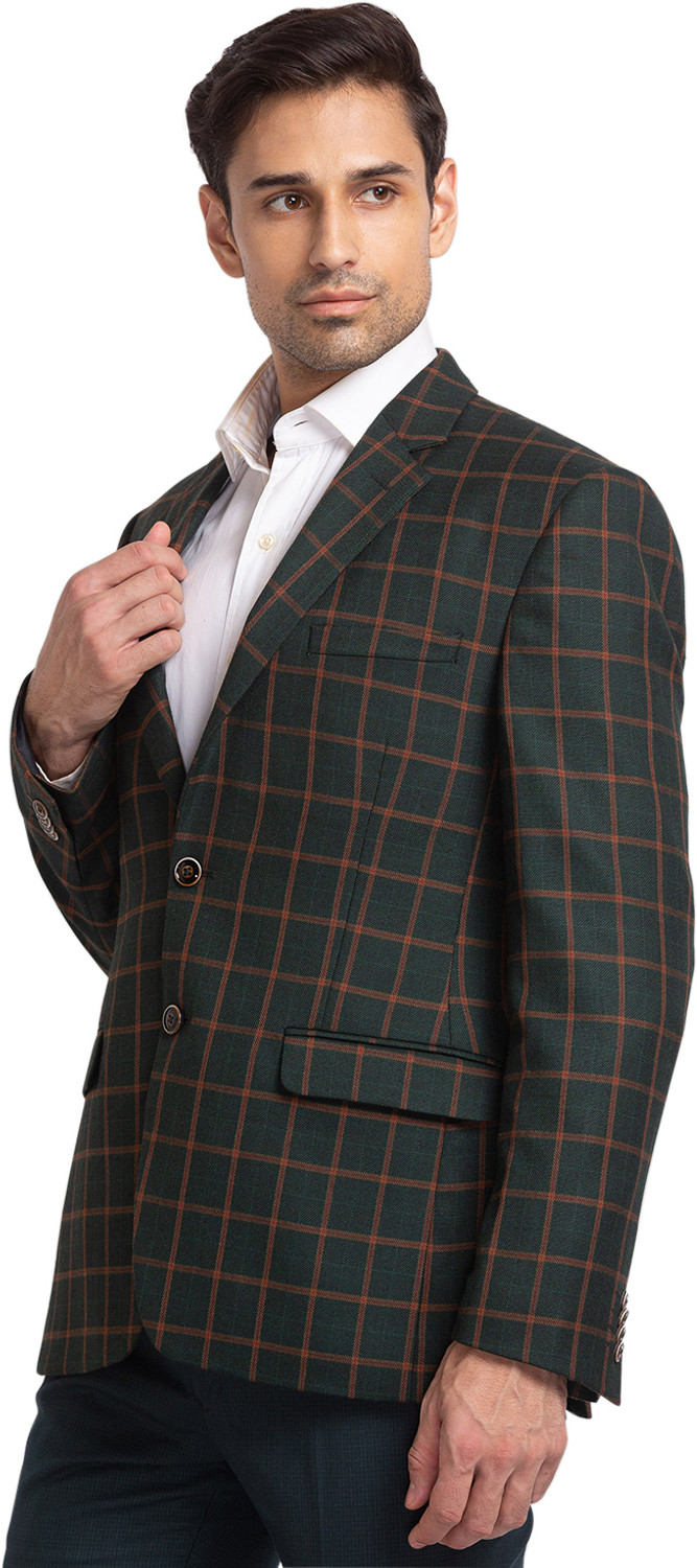 Image of PARK AVENUE Checkered Single Breasted Formal Men Blazer