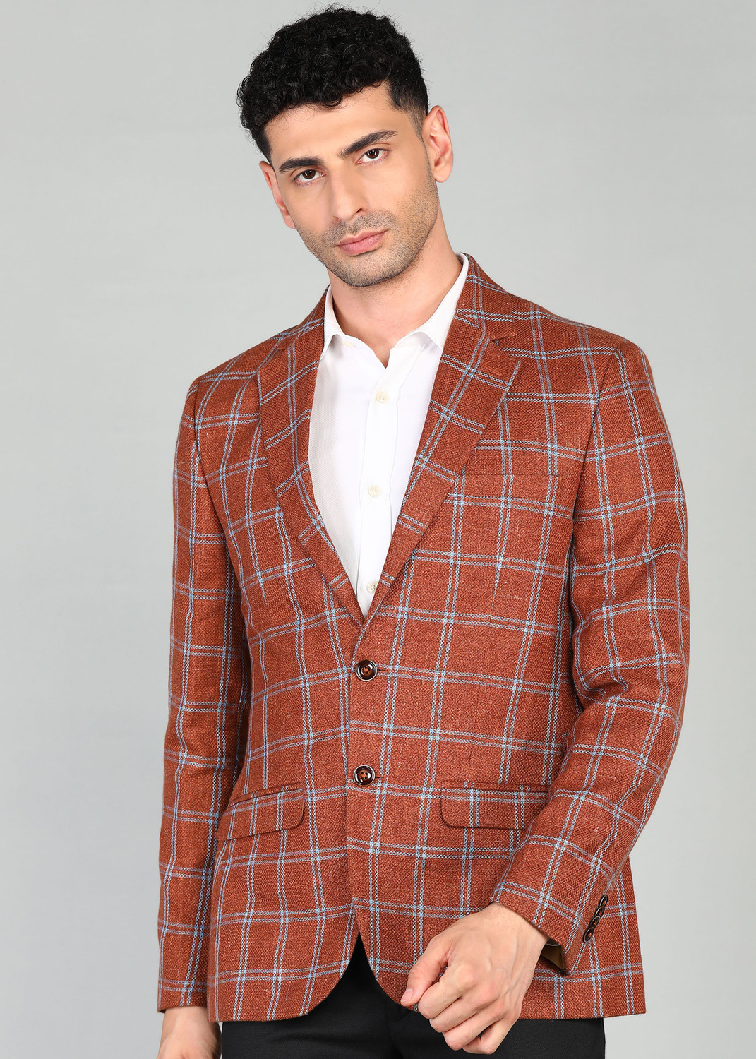 Image of PARK AVENUE Checkered Single Breasted Formal Men Blazer