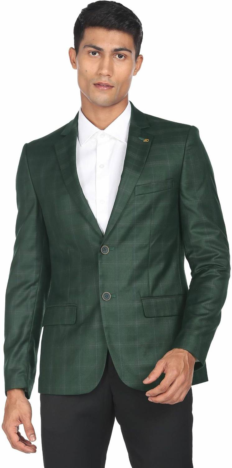 AD by Arvind Checkered Single Breasted Formal Men Blazer