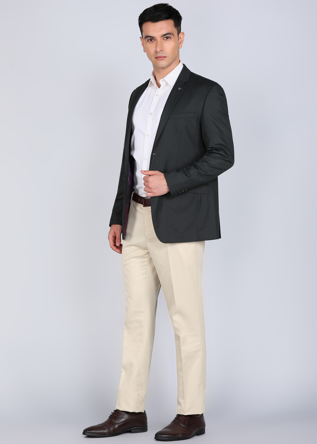 Image of PETER ENGLAND Self Design Tuxedo Style Formal Men Blazer