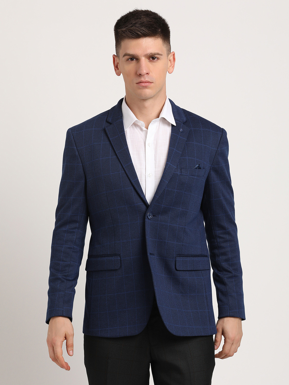 Image of TURTLE Solid Single Breasted Casual Men Blazer