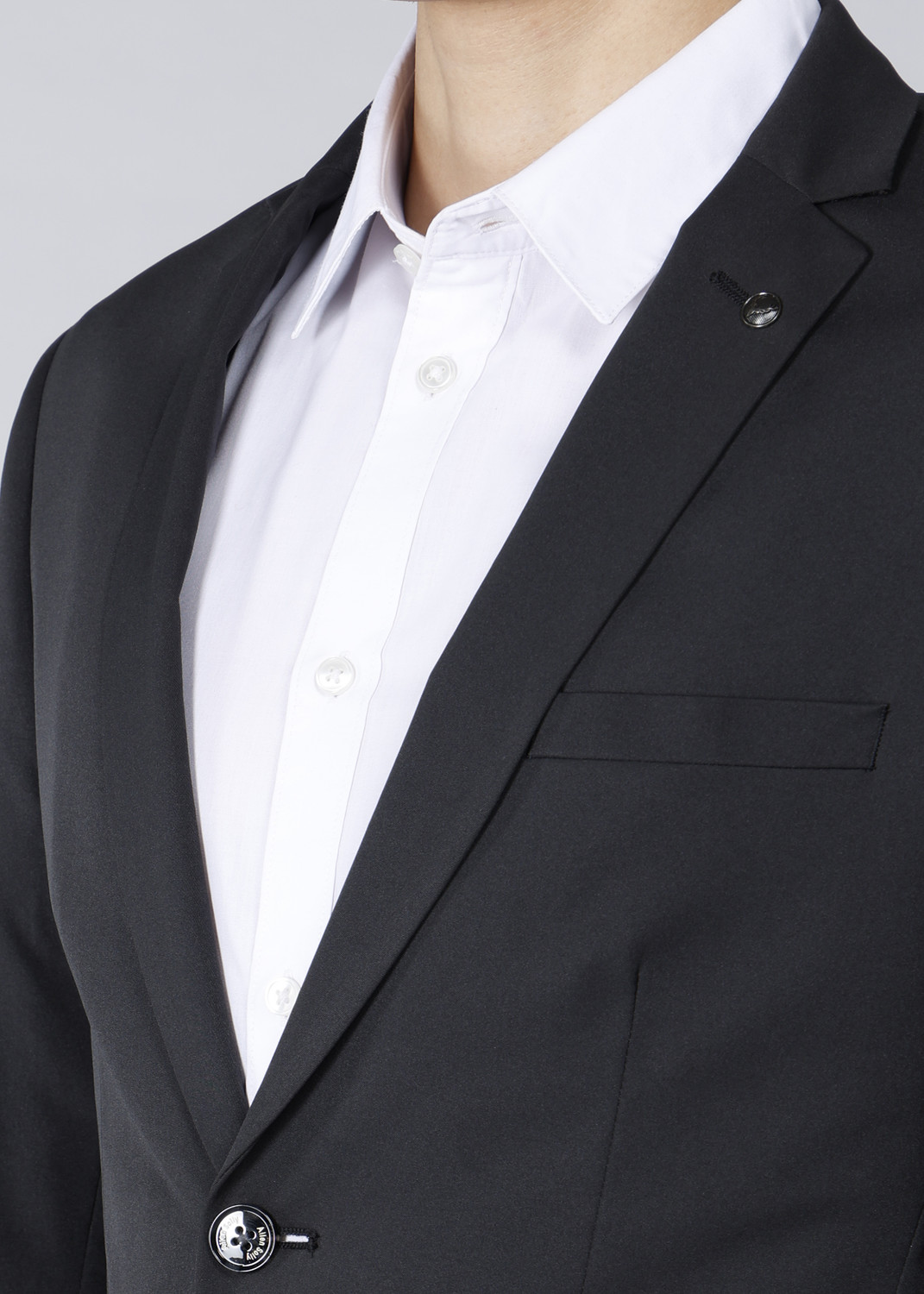Image of Allen Solly Solid Single Breasted Formal Men Blazer