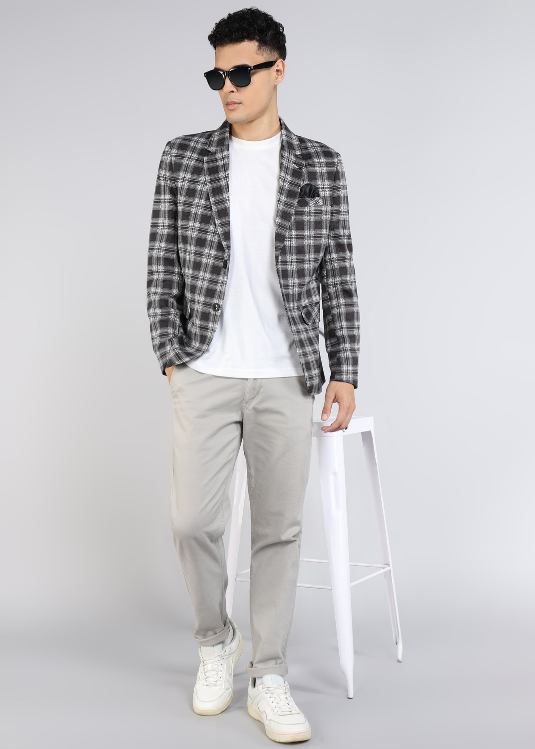 Image of KILLER Checkered Single Breasted Casual Men Blazer