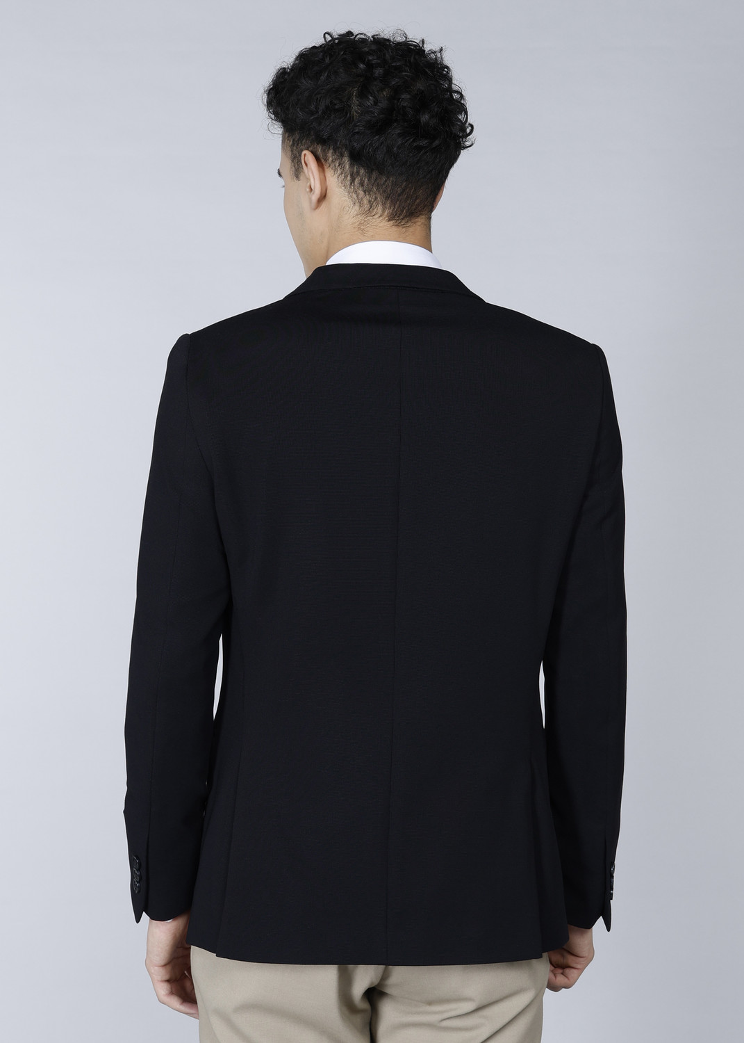 Image of Allen Solly Solid Double Breasted Casual Men Blazer