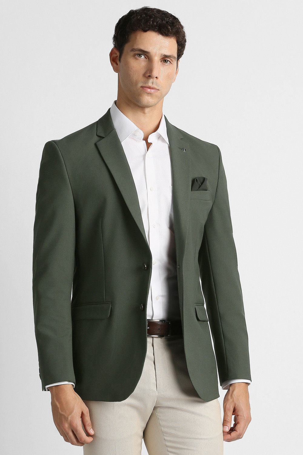 Image of VAN HEUSEN Solid Single Breasted Formal Men Blazer