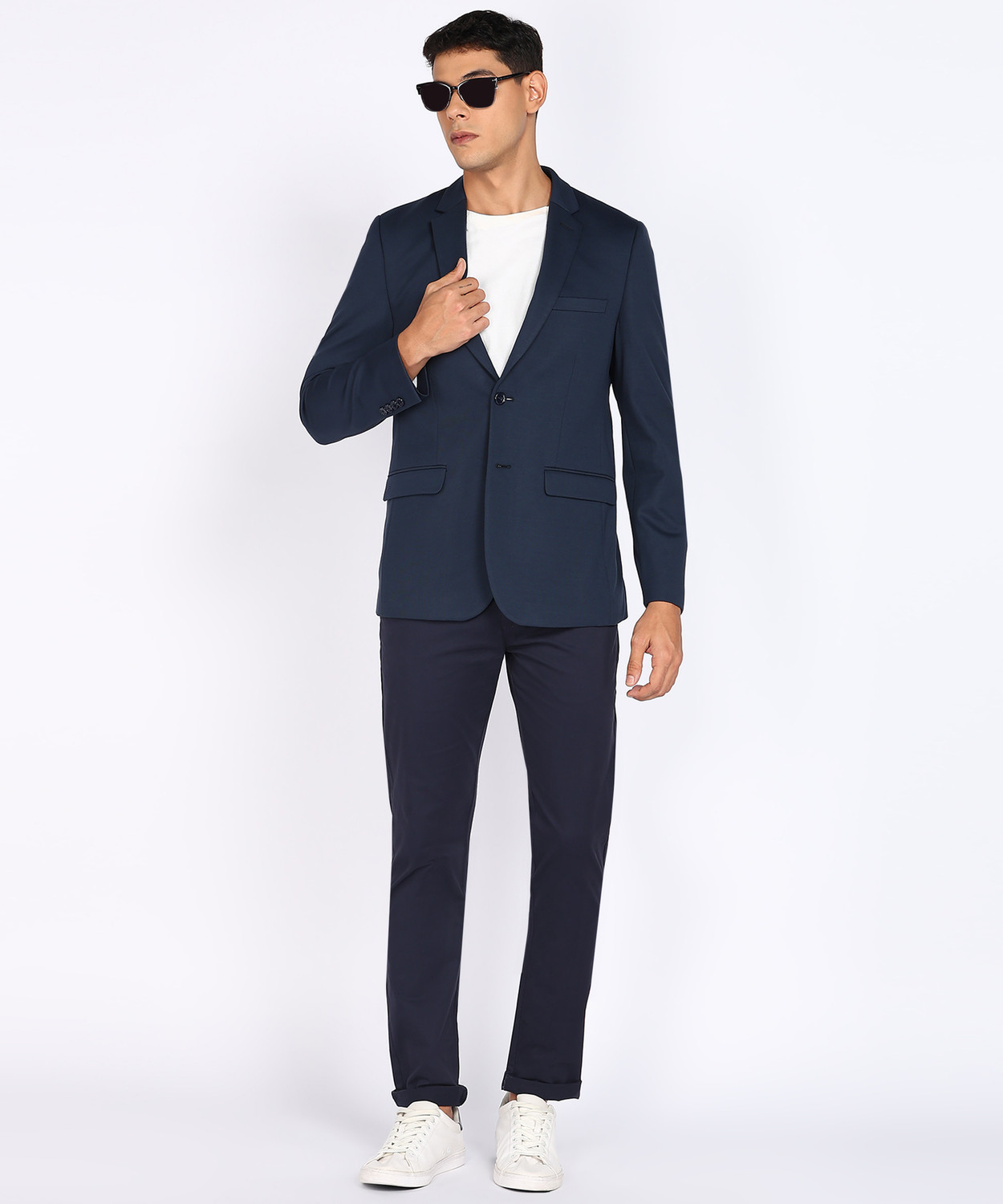 Image of PETER ENGLAND Solid Single Breasted Formal Men Blazer