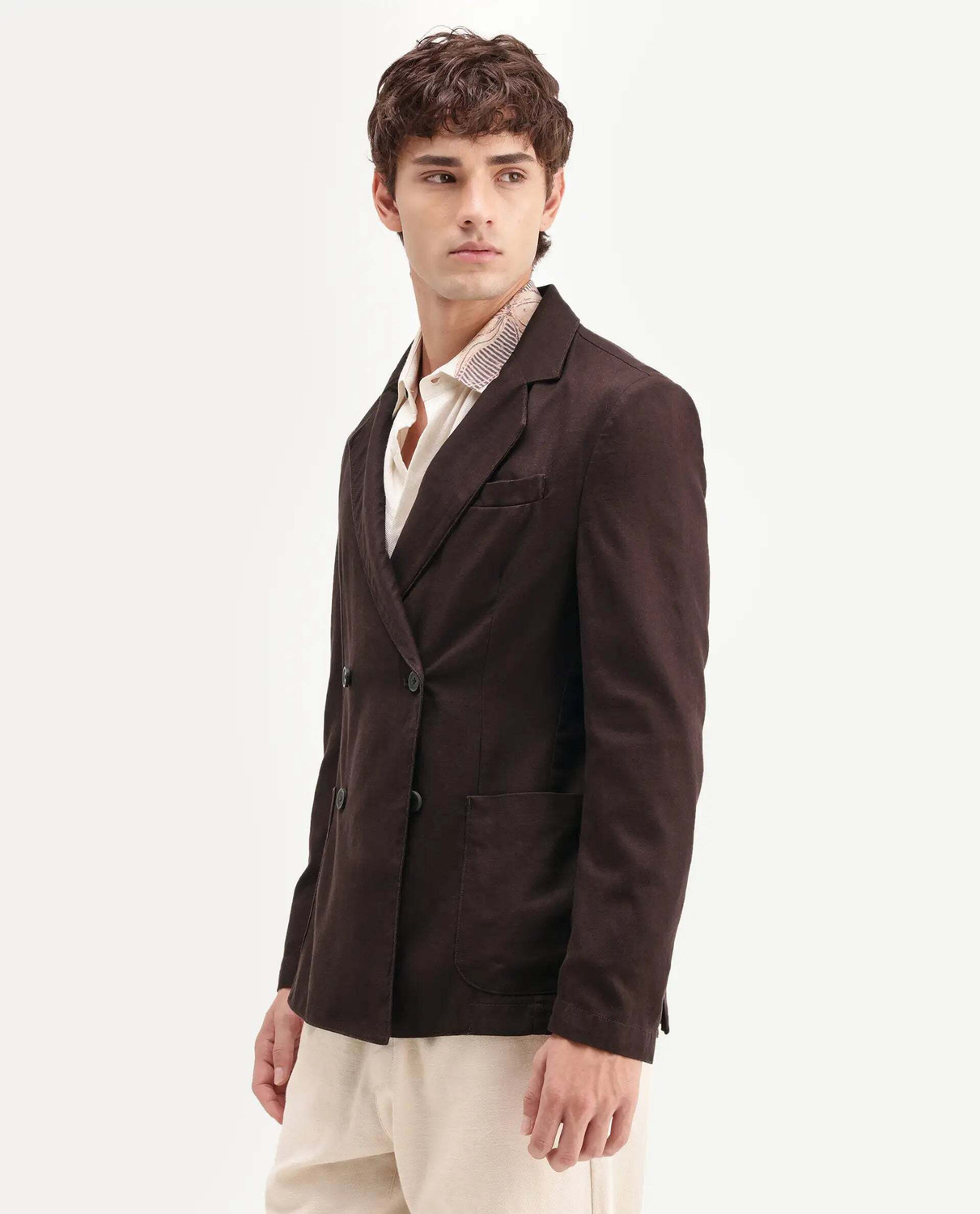 Image of RARE RABBIT Solid Single Breasted Casual Men Blazer