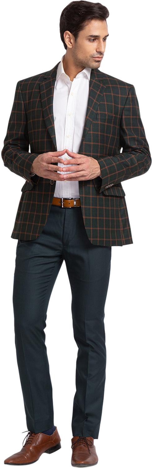 Image of PARK AVENUE Checkered Single Breasted Formal Men Blazer