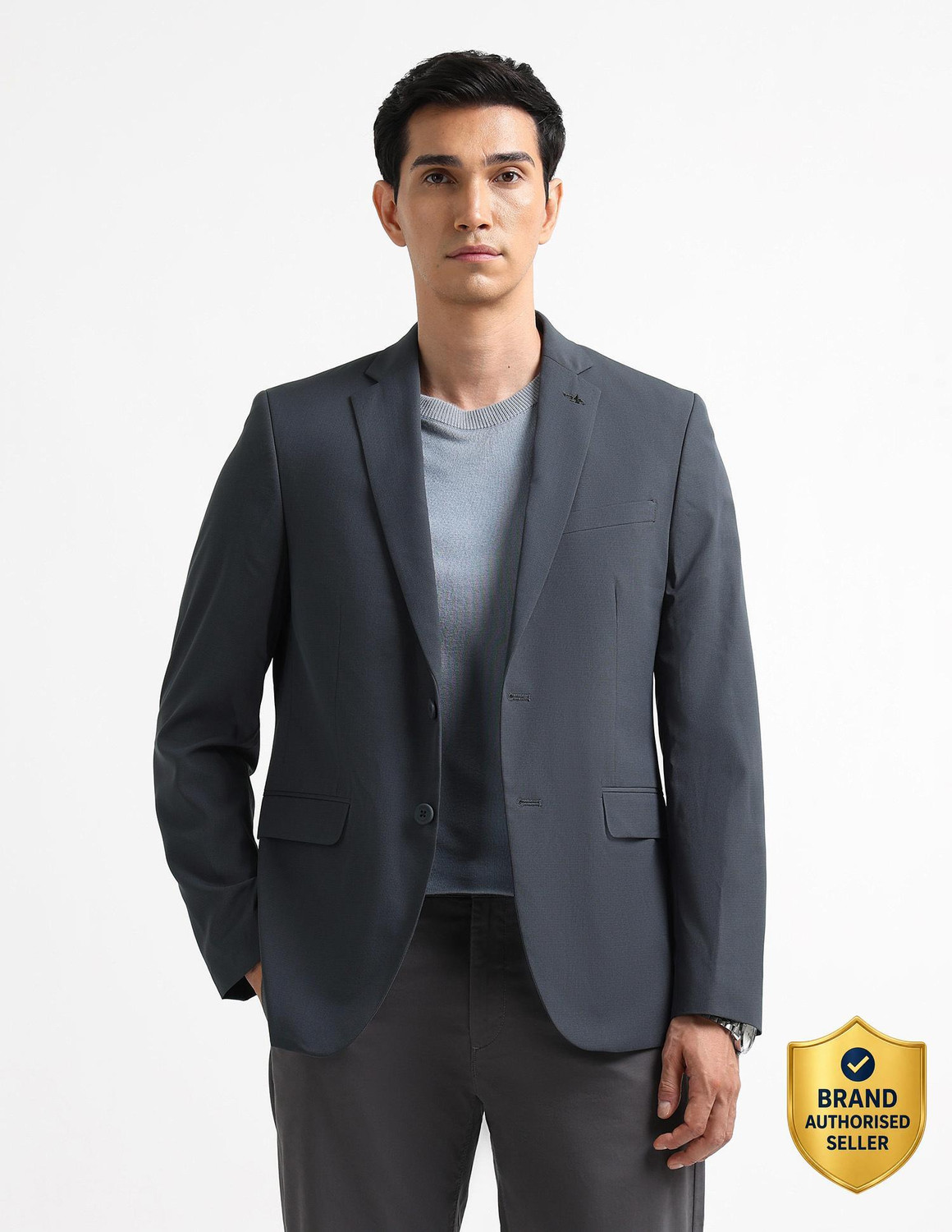 Image of ARROW Solid Single Breasted Formal Men Blazer