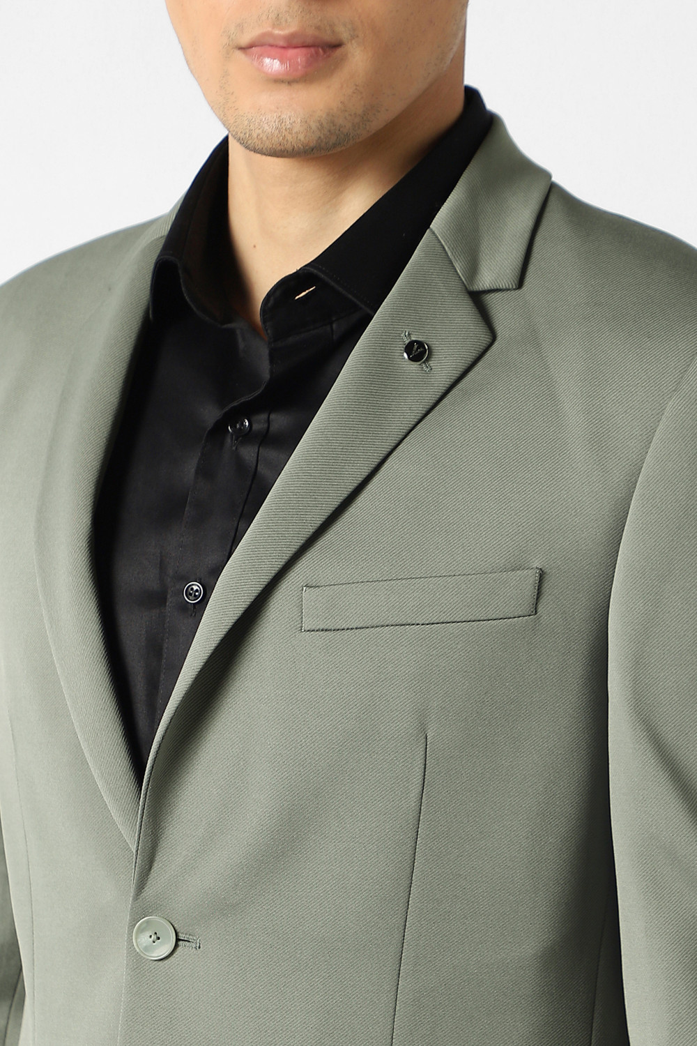 Image of VAN HEUSEN Self Design Single Breasted Formal Men Blazer