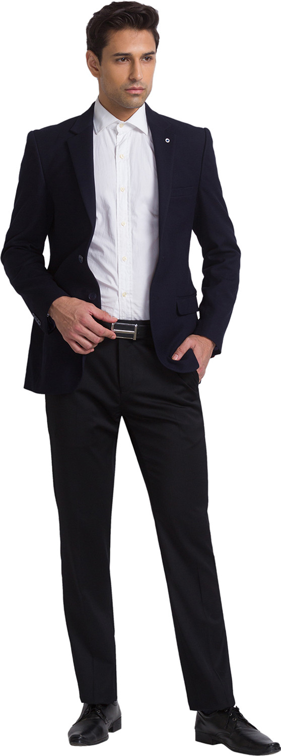 Image of Raymond Self Design Single Breasted Formal Men Blazer