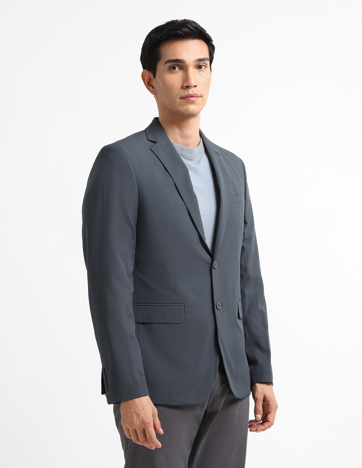 Image of ARROW Solid Single Breasted Formal Men Blazer