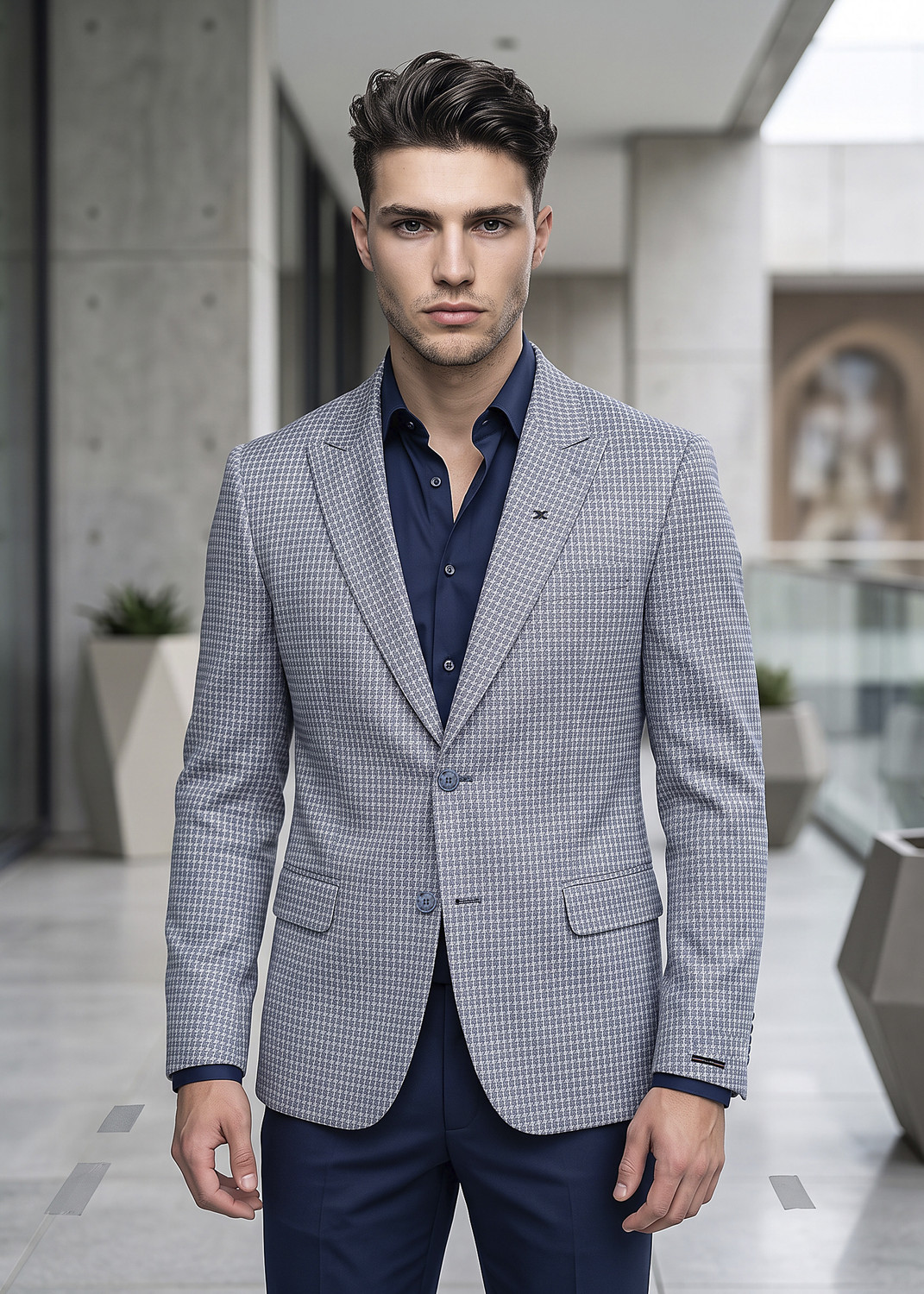 Image of KILLER Self Design Single Breasted Casual Men Blazer