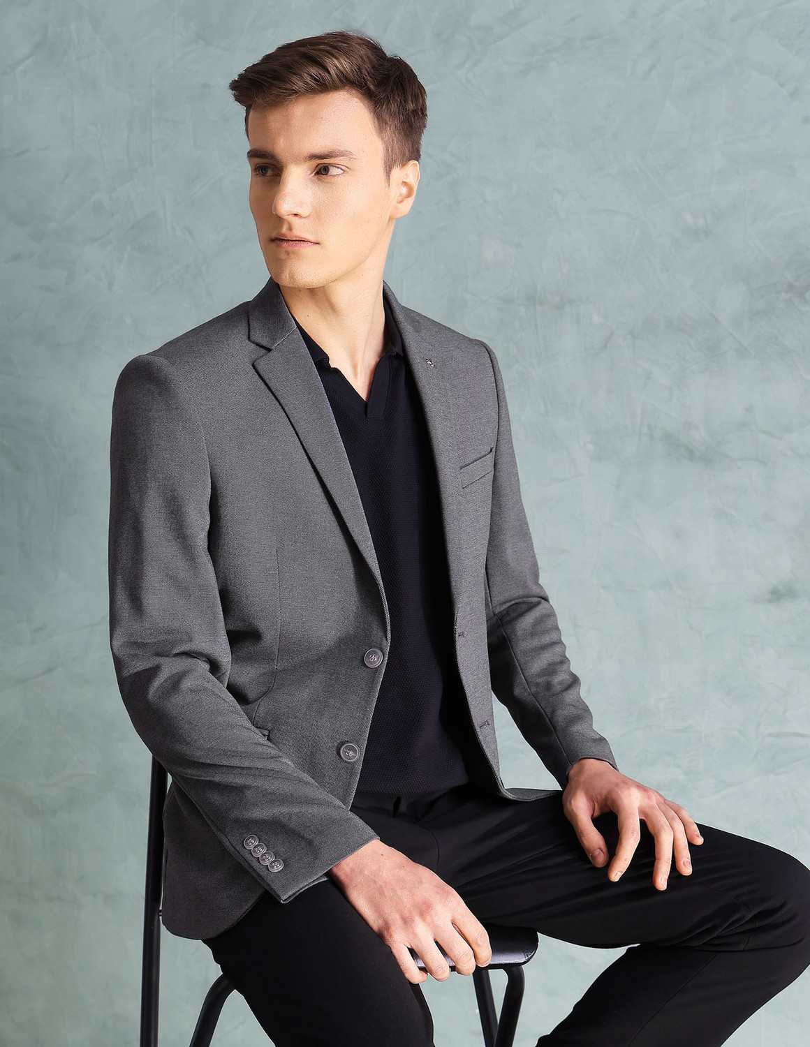 Image of ARROW Self Design Single Breasted Formal Men Blazer