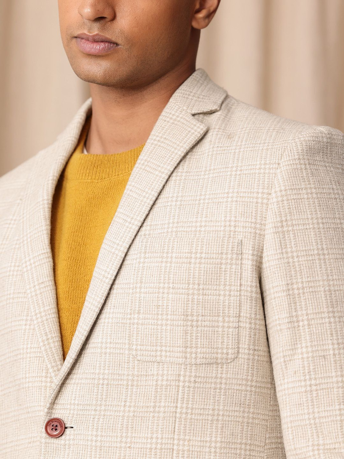 Image of Mr Bowerbird Checkered Single Breasted Formal Men Blazer