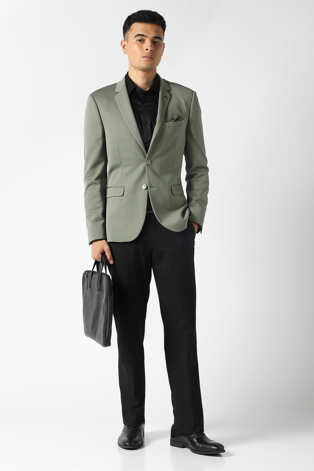 Image of VAN HEUSEN Self Design Single Breasted Formal Men Blazer