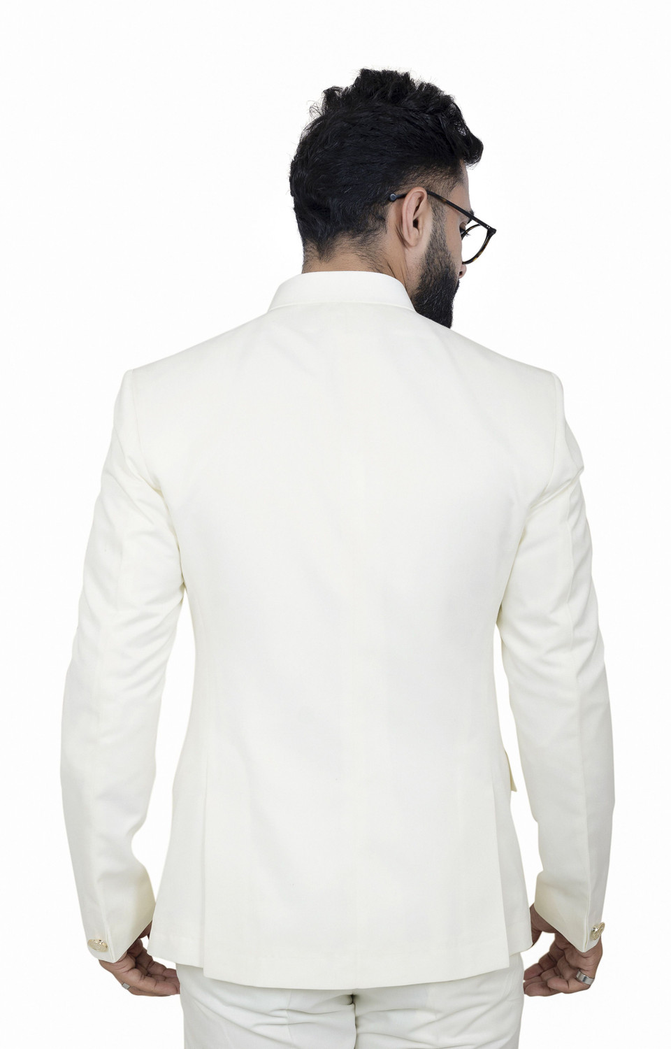 Image of ALJAAMI Solid Bandhgala Wedding Men Blazer