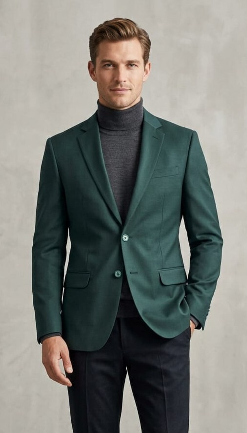 Image of ASTHETIC Solid Single Breasted Party, Festive, Formal, Wedding, Casual Men Blazer