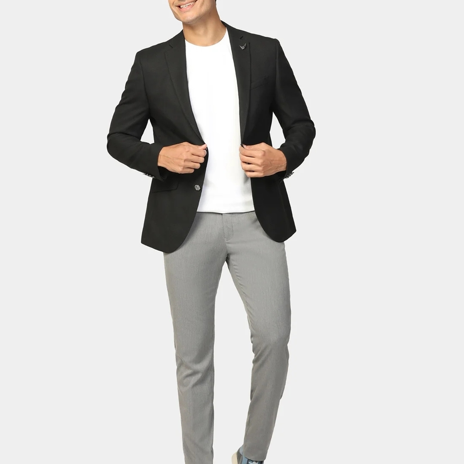 Image of Blackberrys Solid Single Breasted Formal Men Blazer