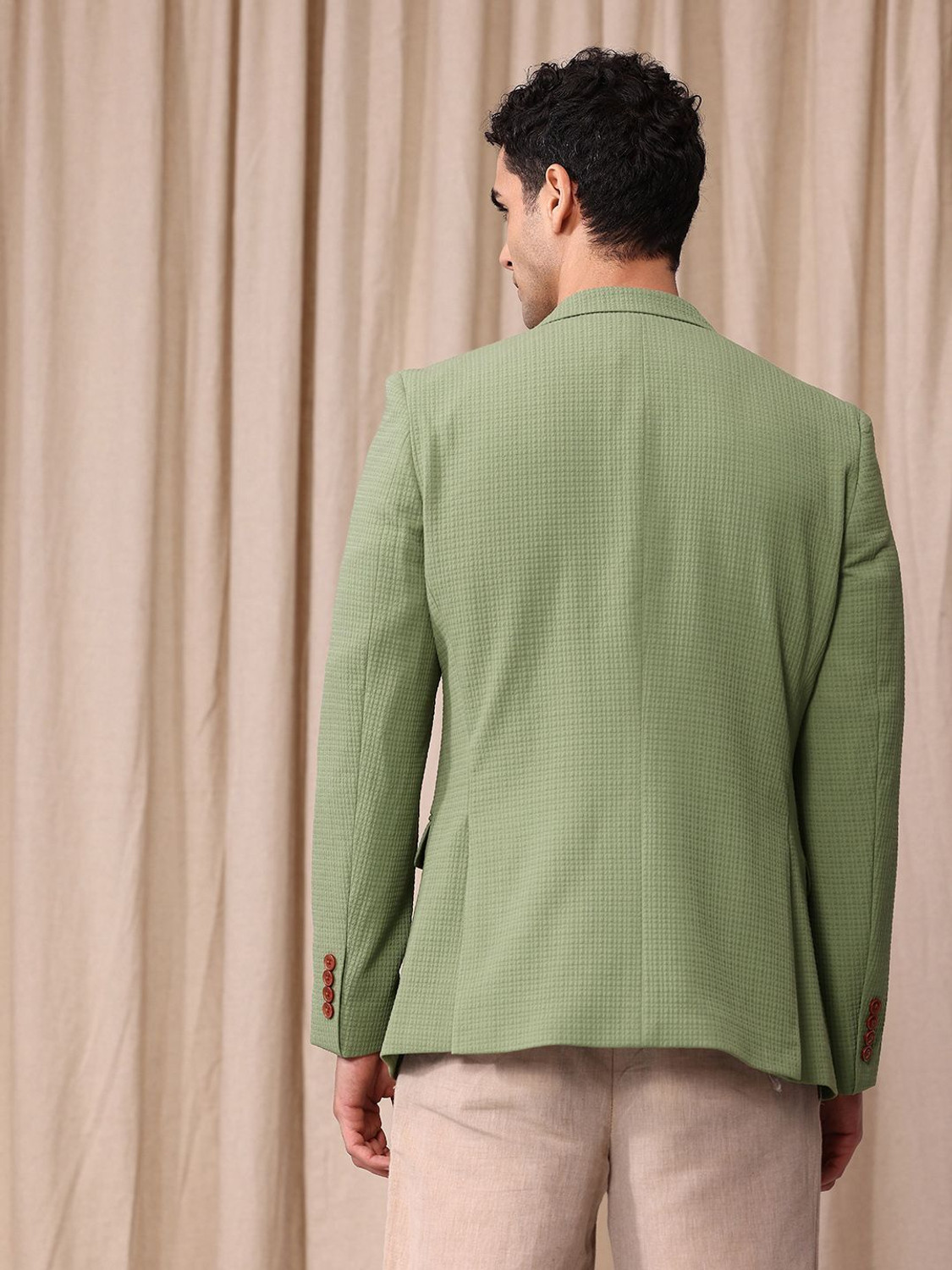 Image of Mr Bowerbird Self Design Single Breasted Casual Men Blazer