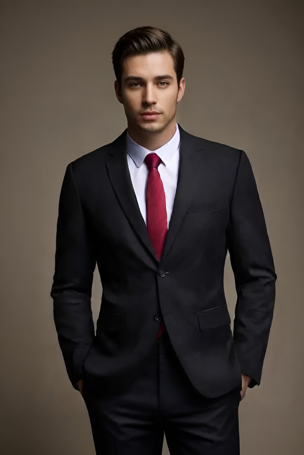 Image of CADMON Solid Single Breasted Wedding Men Blazer