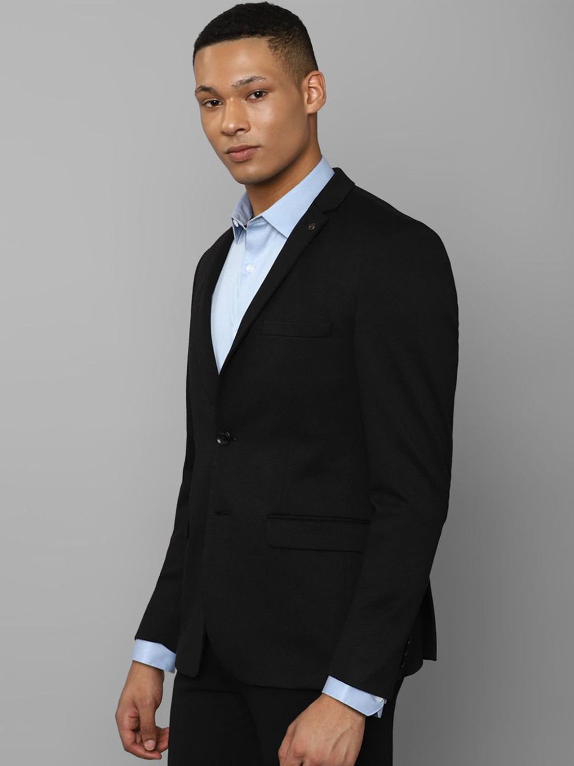 Image of Allen Solly Solid Single Breasted Formal Men Blazer