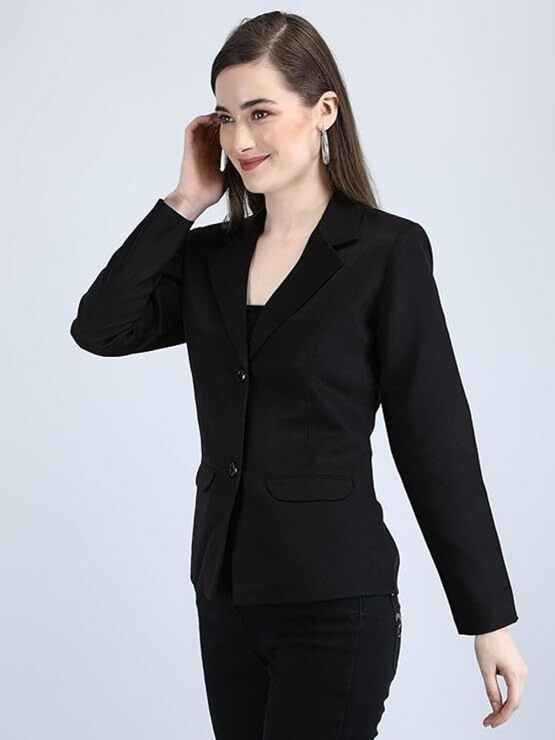 Image of BLUEWEARS Solid Single Breasted Casual, Formal, Party, Festive & Wedding Women Blazer