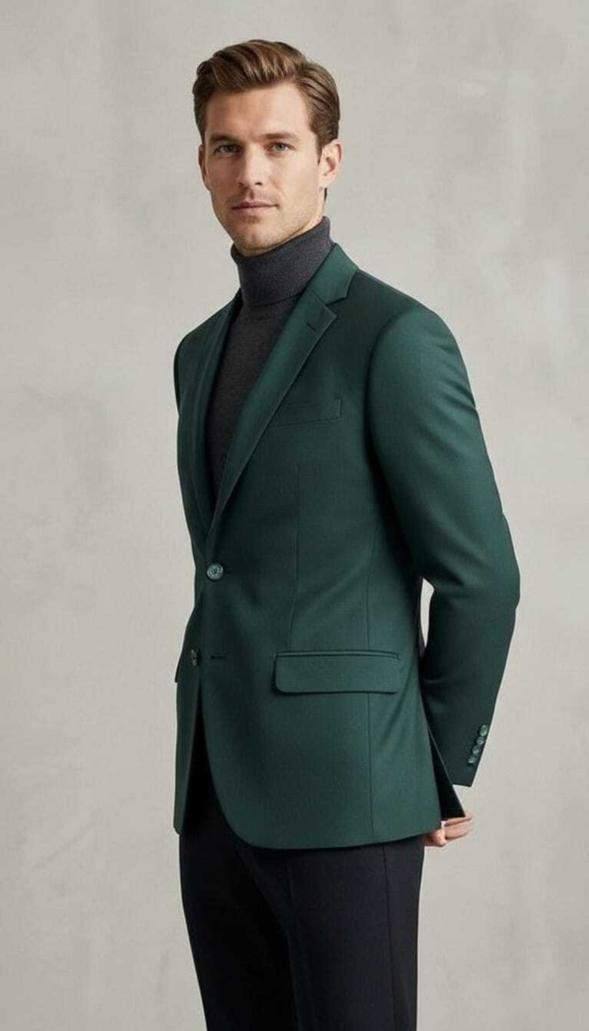 Image of ASTHETIC Solid Single Breasted Party, Festive, Formal, Wedding, Casual Men Blazer