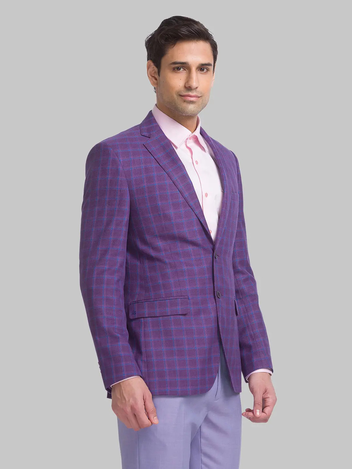 Image of Raymond Checkered Single Breasted Casual Men Blazer