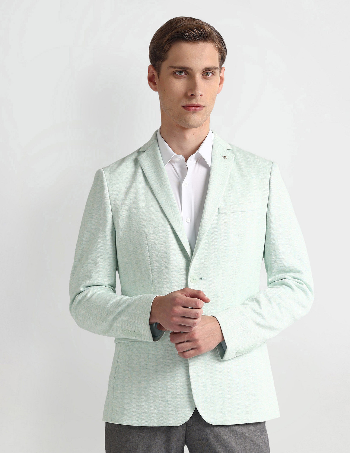 Image of ARROW Self Design Single Breasted Formal Men Blazer