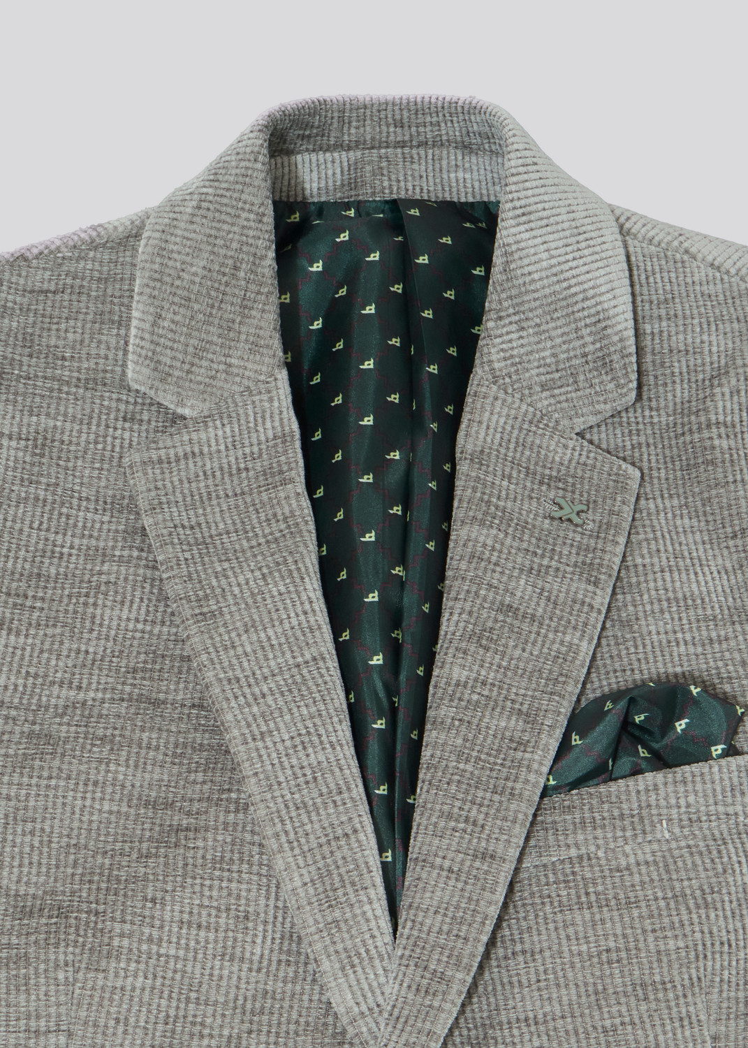 Image of KILLER Men Solid, Striped Single Breasted Casual Blazer (Grey)
