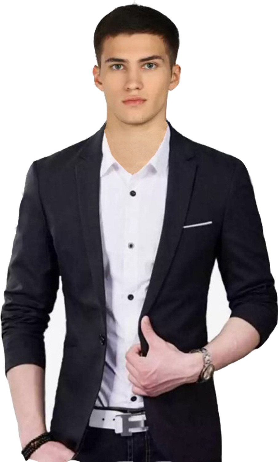 Image of HUMJOLI MENS WEAR Solid Single Breasted Casual, Formal, Party, Festive & Wedding Men Blazer