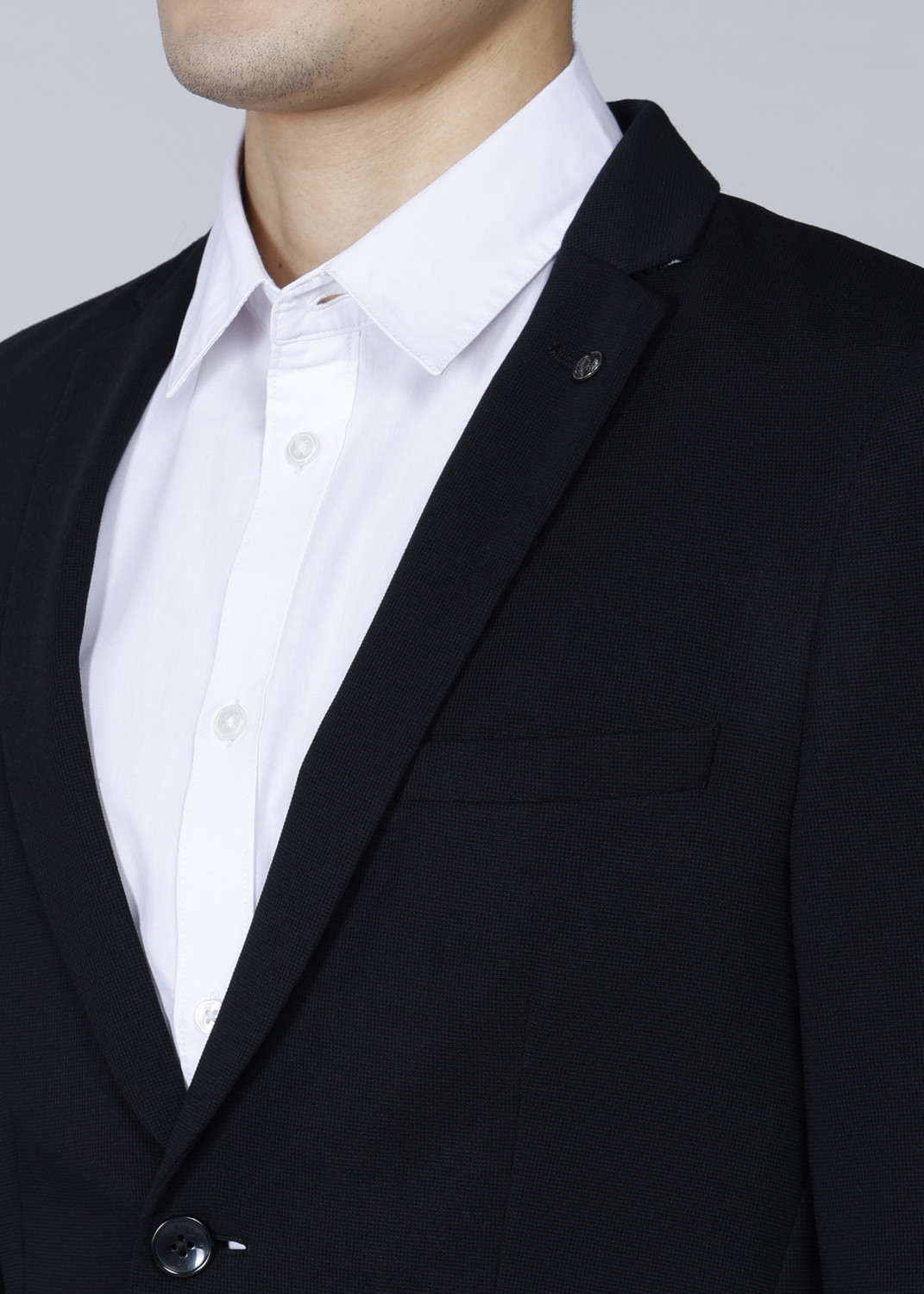 Image of Allen Solly Solid Double Breasted Casual Men Blazer