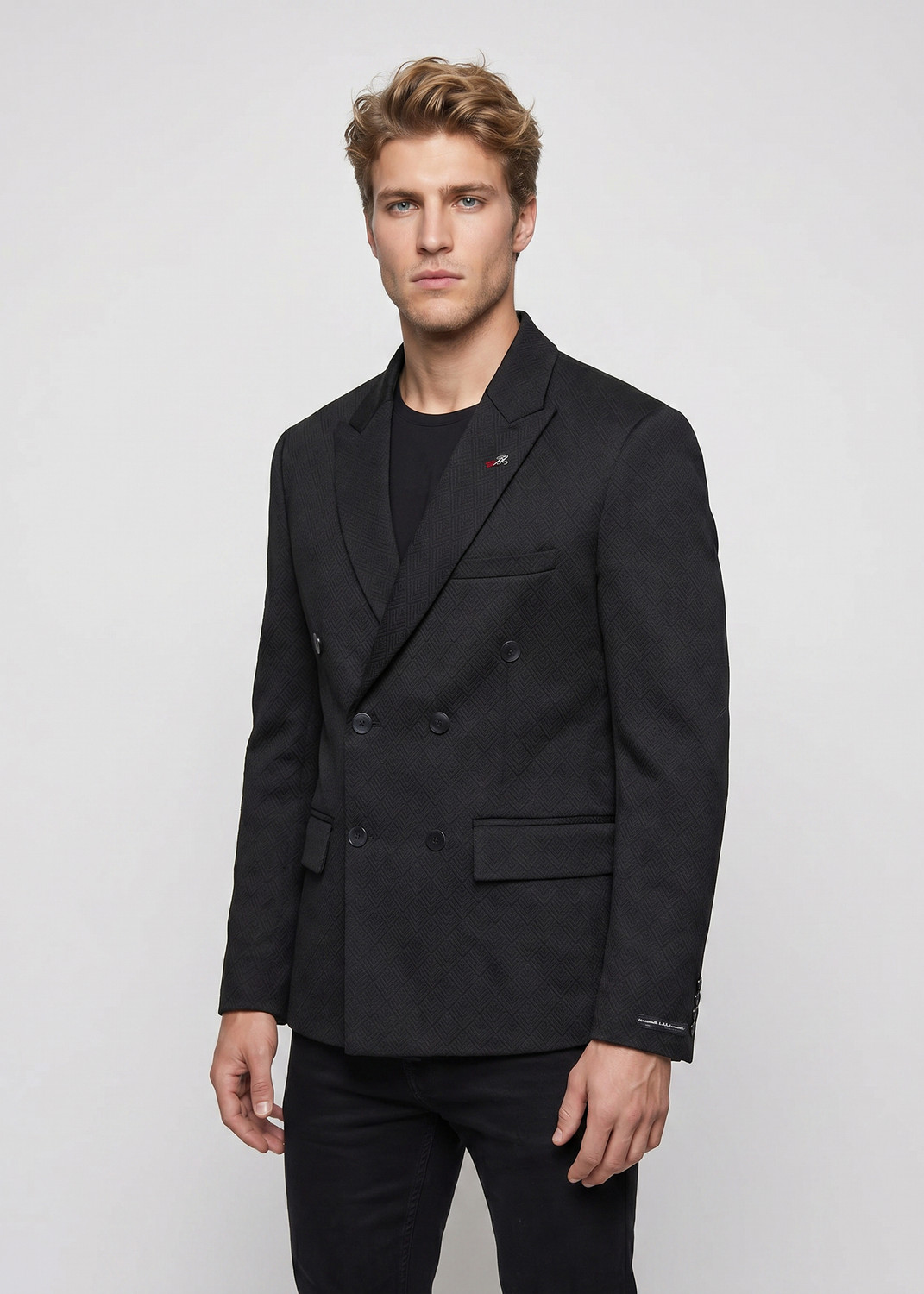 Image of KILLER Solid Double Breasted Casual Men Blazer