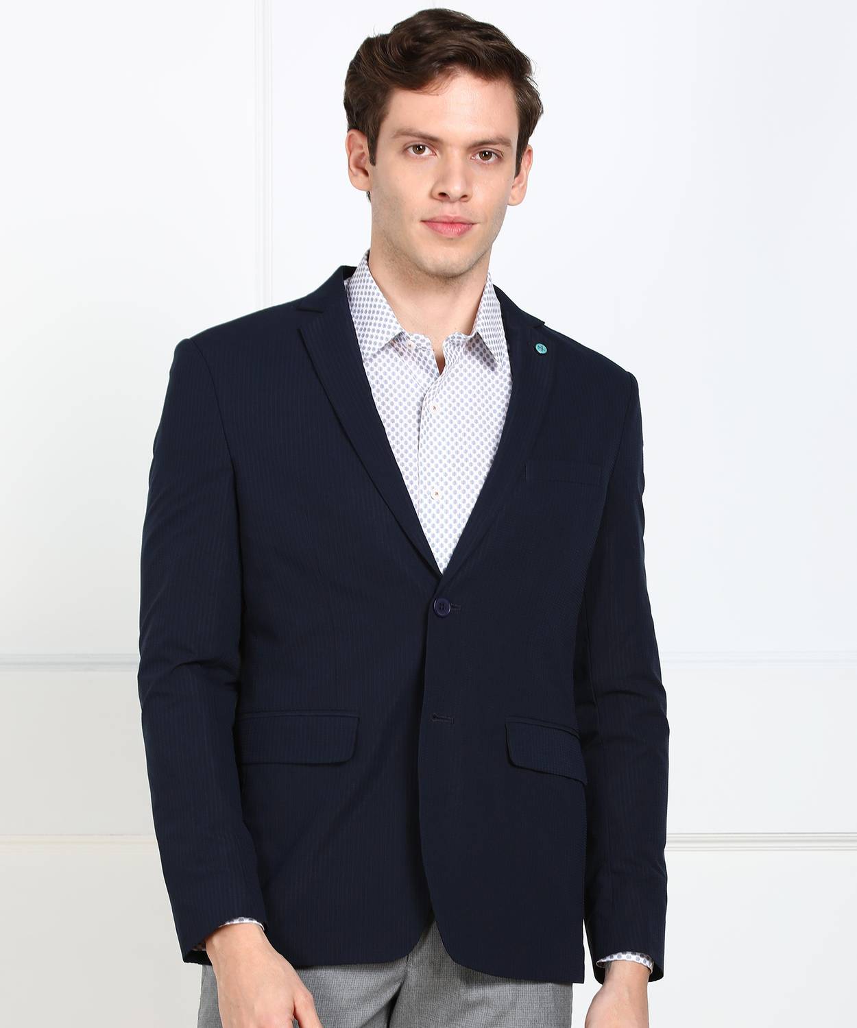 Arrow Newyork Self Design Single Breasted Casual Men Blazer