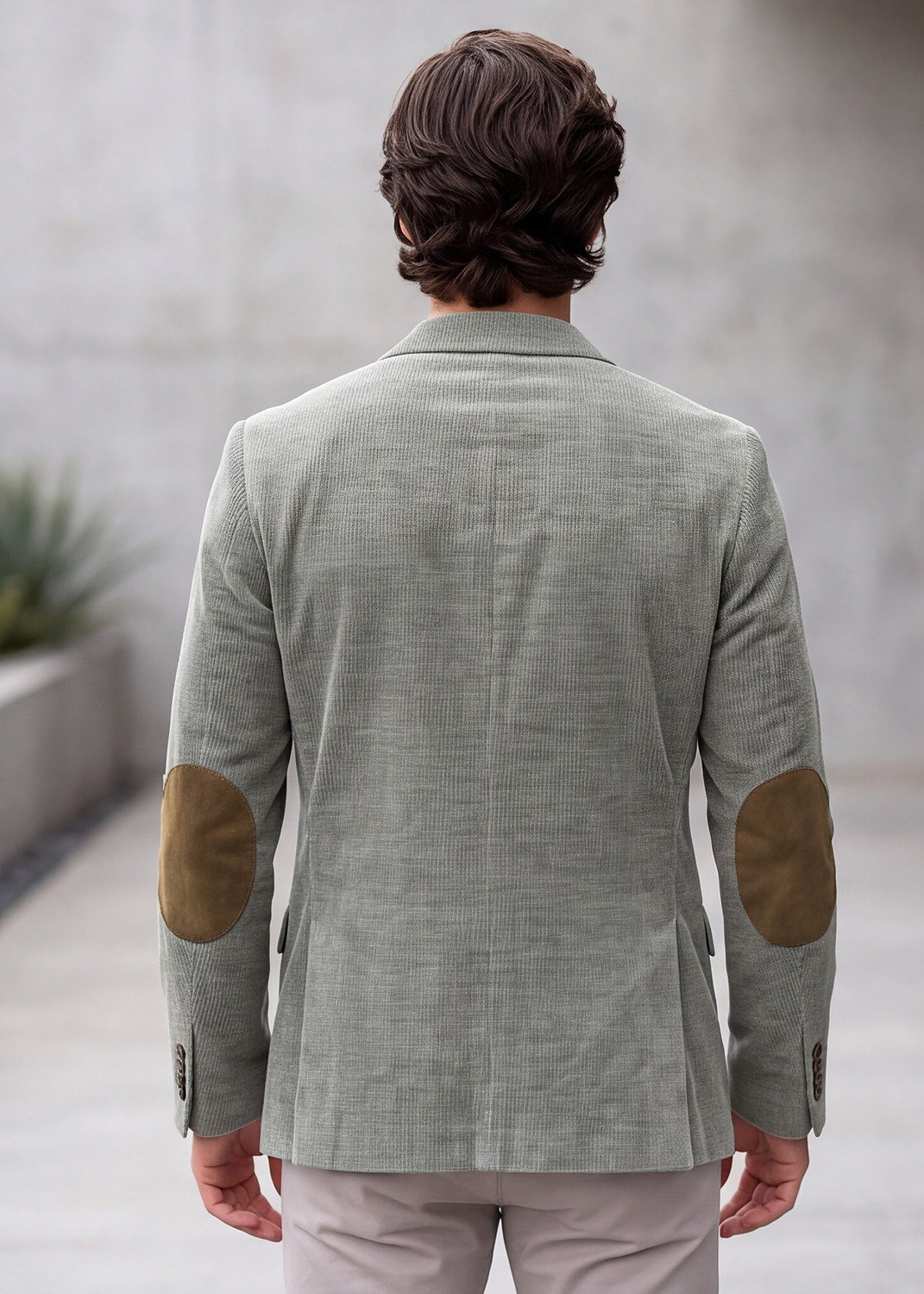 Image of KILLER Men Solid, Striped Single Breasted Casual Blazer (Grey)