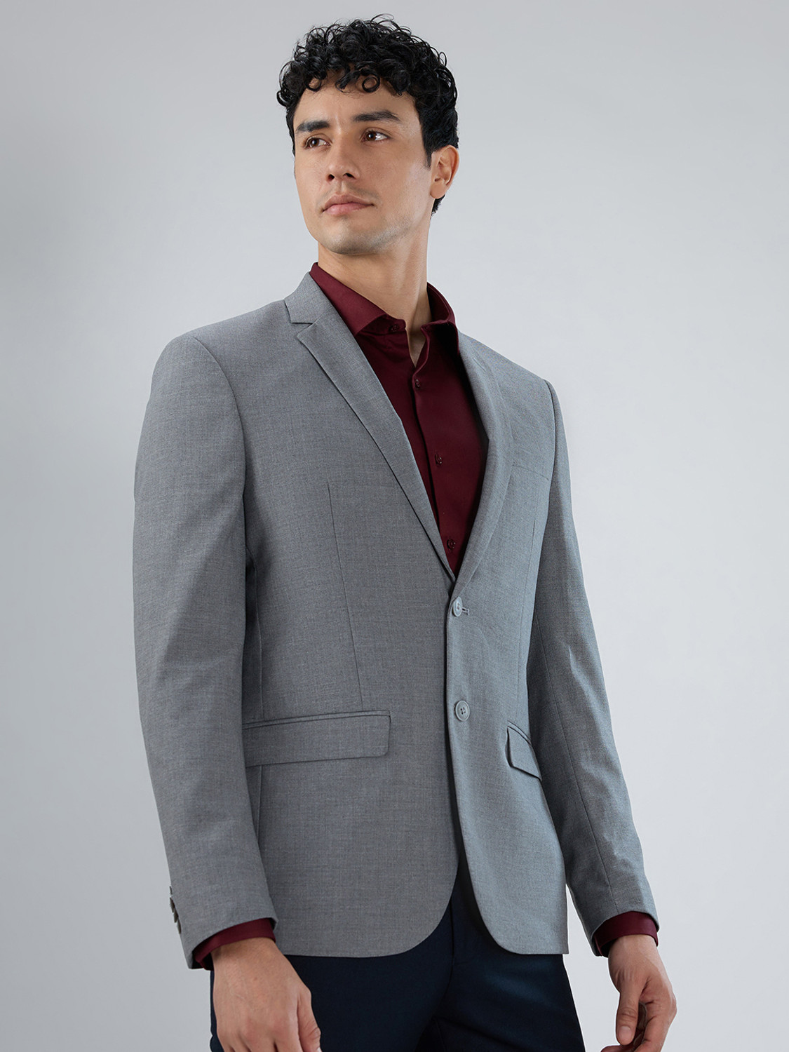 Image of PARK AVENUE Solid Bandhgala Formal Men Blazer