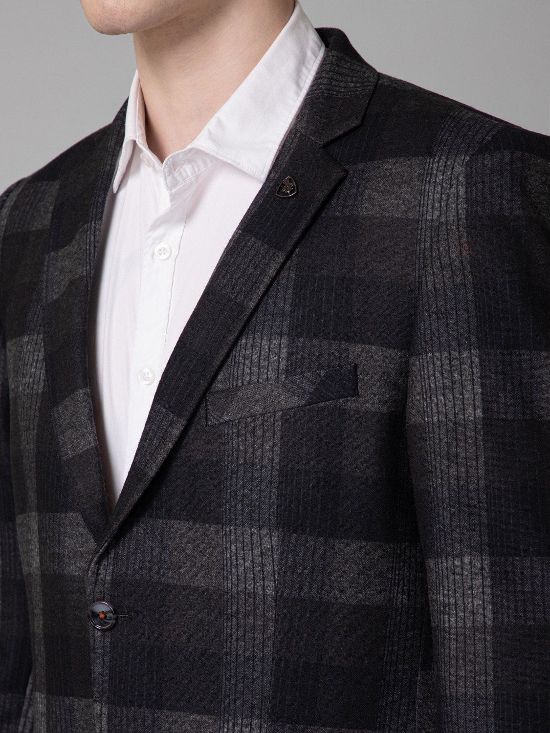 Image of CANTABIL Checkered Single Breasted Casual Men Blazer