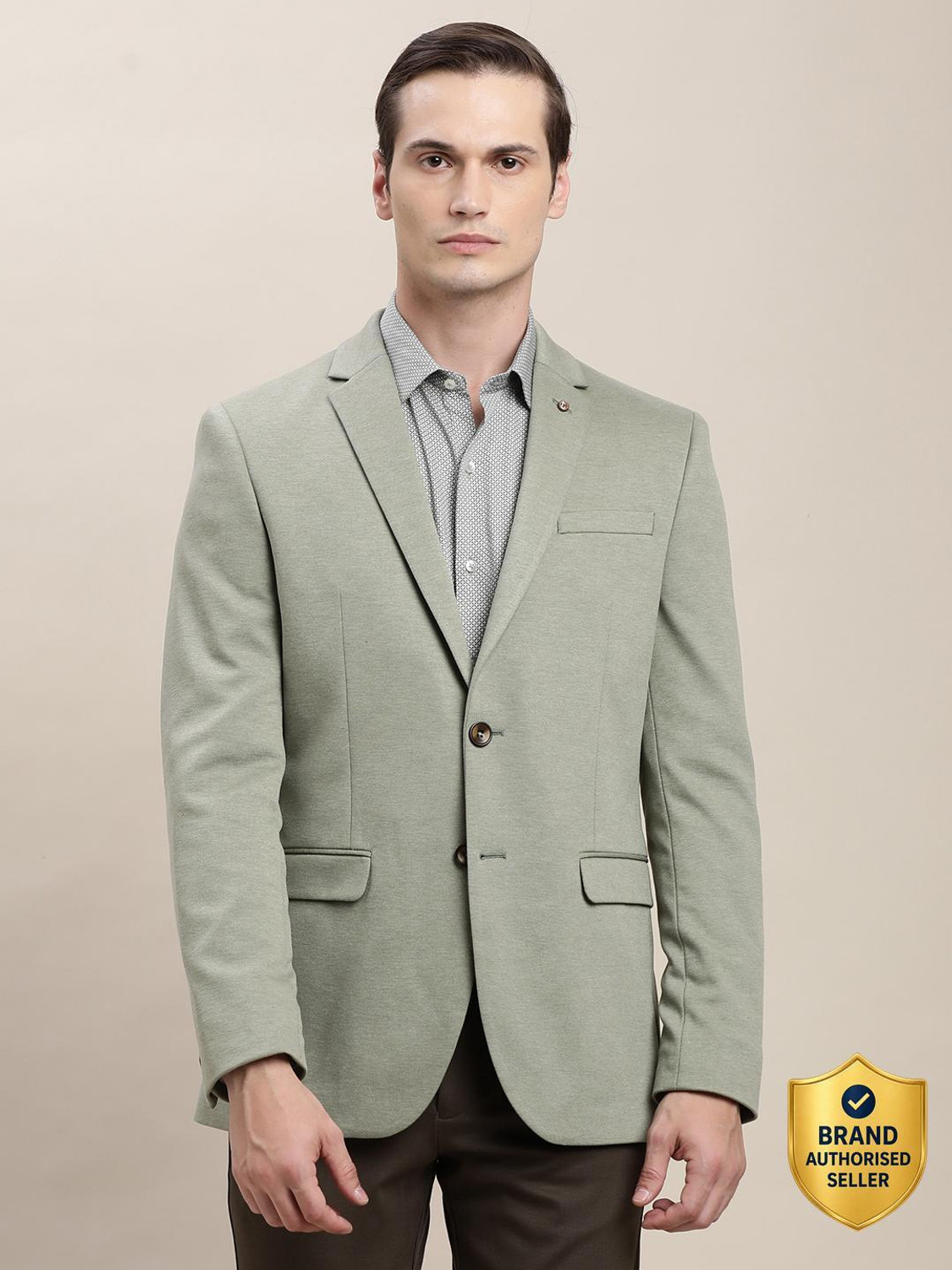 Image of TURTLE Solid Single Breasted Casual Men Blazer