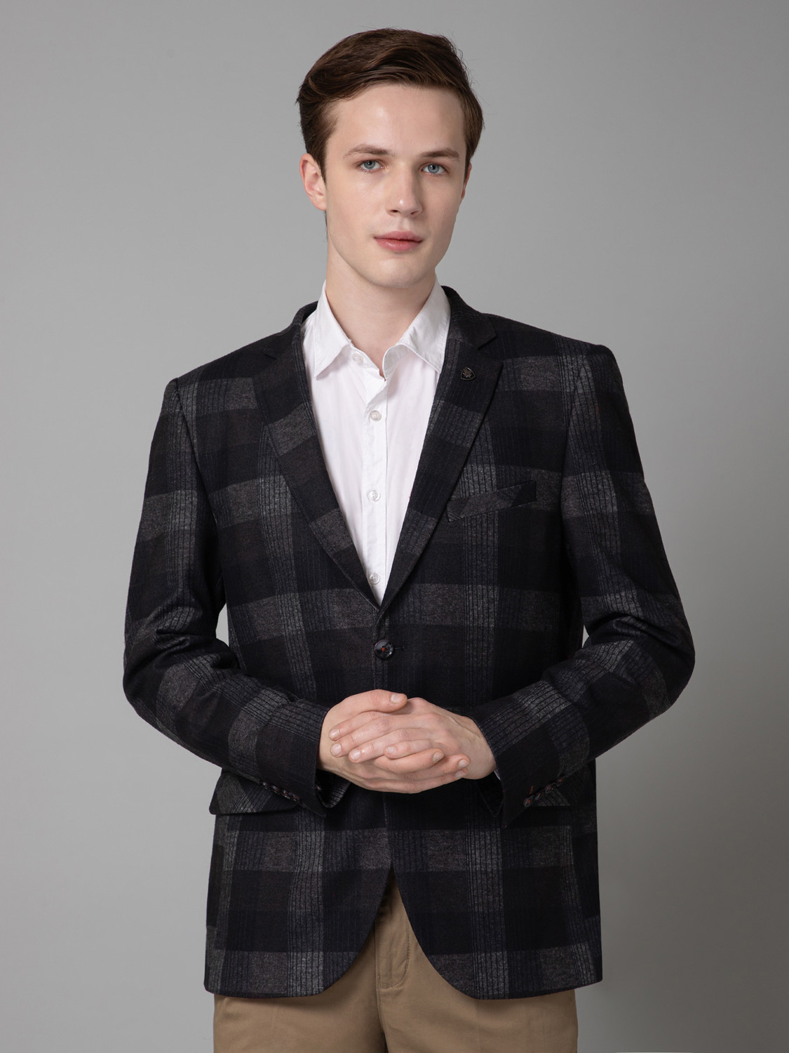 Image of CANTABIL Checkered Single Breasted Casual Men Blazer