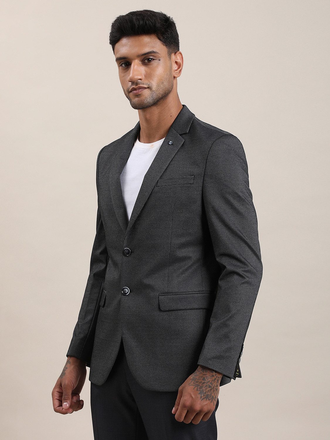Image of TURTLE Solid Single Breasted Casual Men Blazer