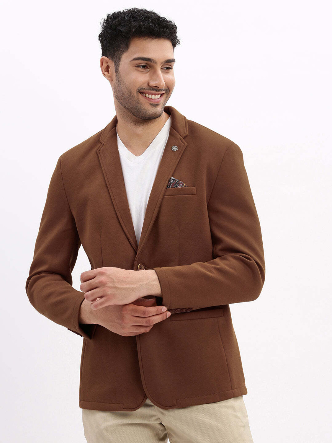 Image of SHOWOFFFF Solid Single Breasted Casual Men Blazer