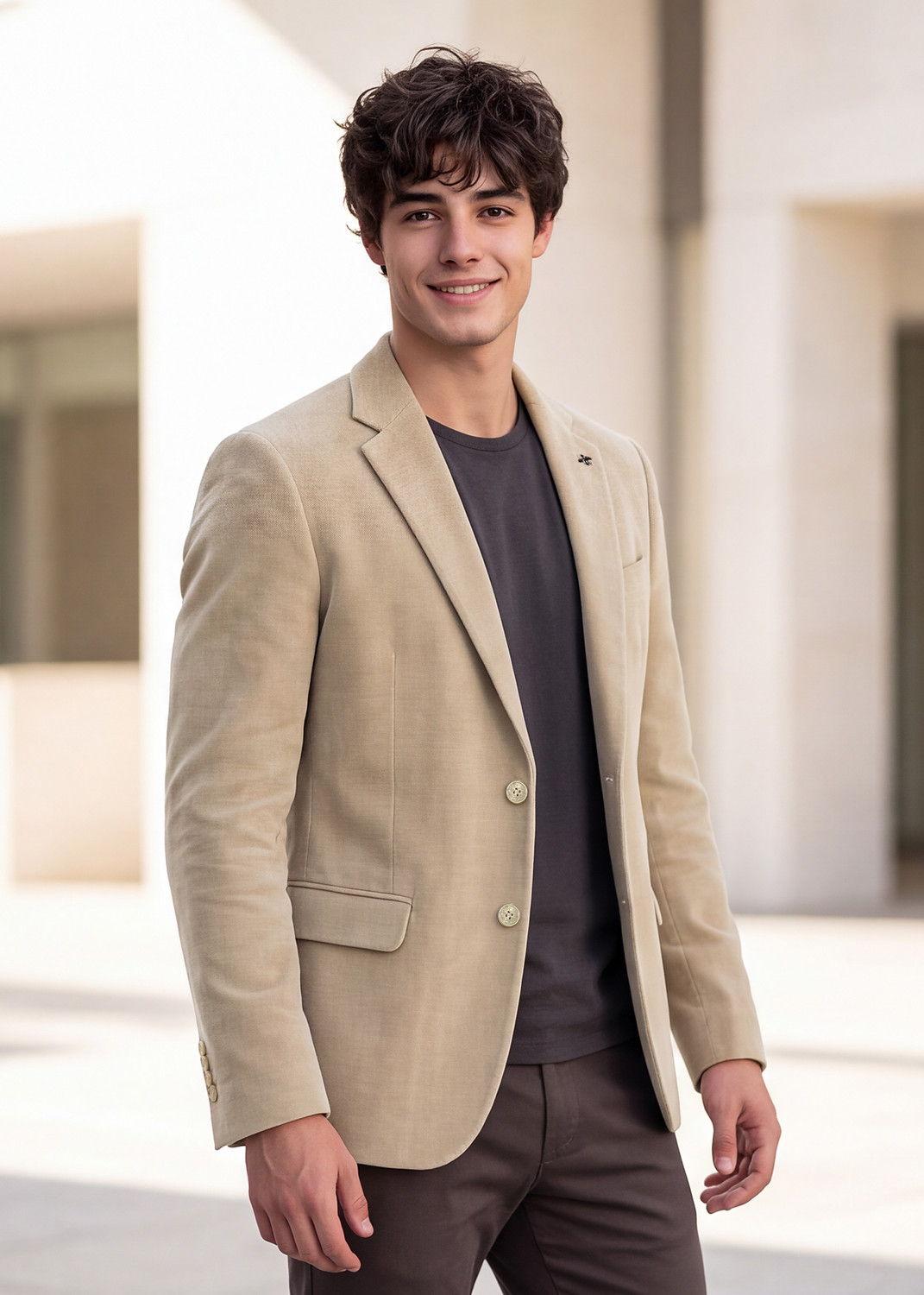 Image of KILLER Solid Single Breasted Casual Men Blazer