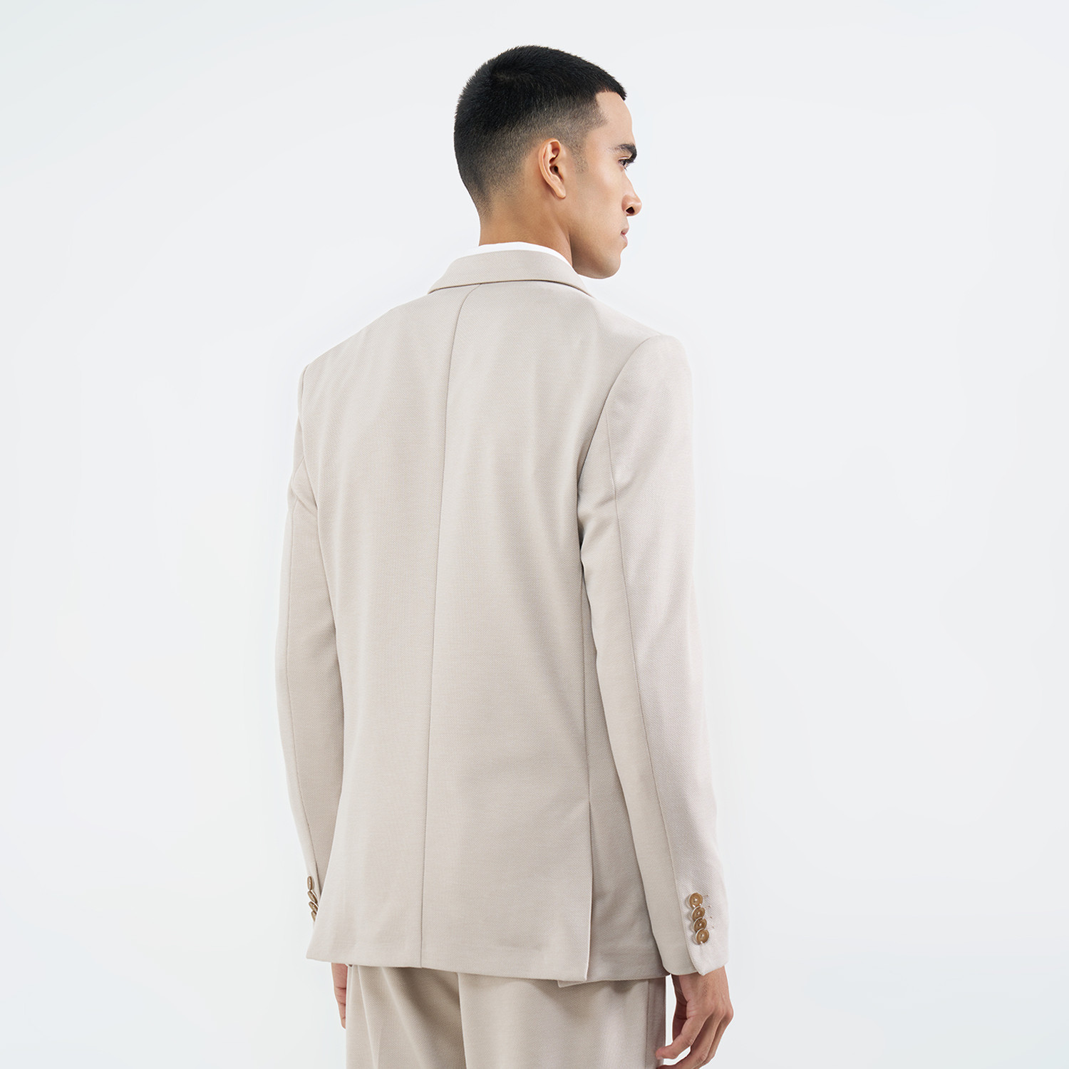 Image of Peregrine by Pantaloons Men Solid Single Breasted Casual Blazer (Beige)