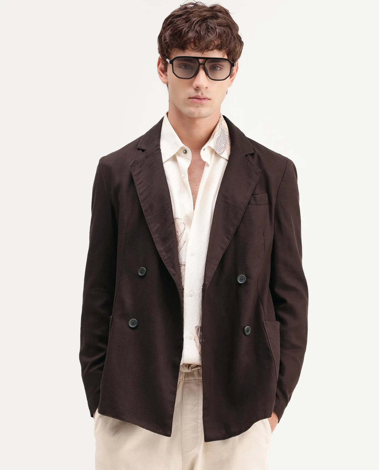 Image of RARE RABBIT Solid Single Breasted Casual Men Blazer