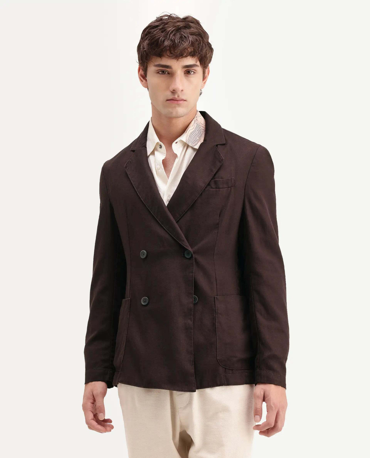 Image of RARE RABBIT Solid Single Breasted Casual Men Blazer